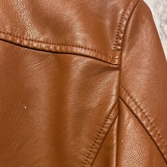 Levi's Faux Leather Belted Moto Jacket in Camel - Picture 3 of 9